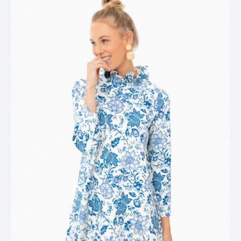 Tuckernuck Blue and White Floral Dress